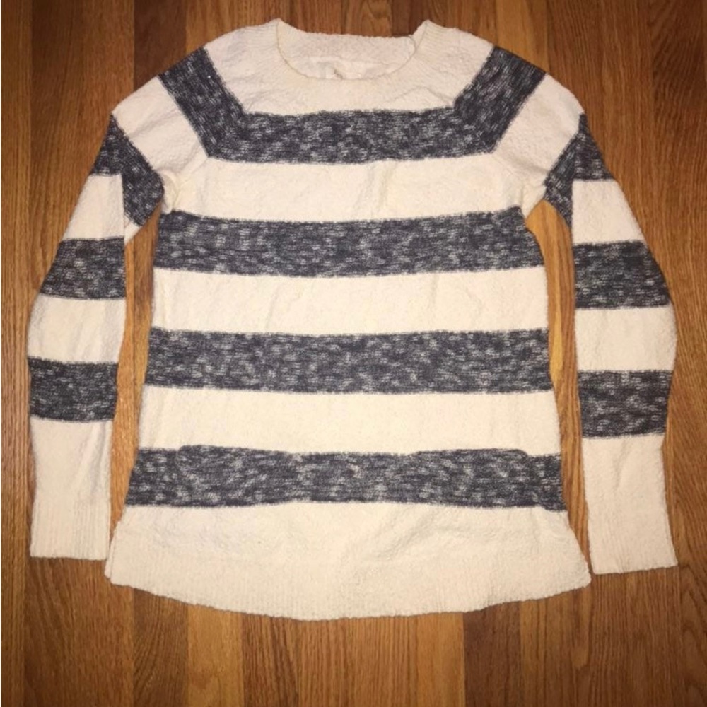 Ivory and navy Lou & Grey slubby striped sweater